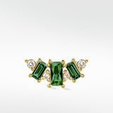 Queen's Crescent Emerald Regal Stud Earring