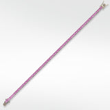 The Everyday Stackable Pink Sapphire Tennis Silver Bracelet
