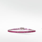 The Everyday Stackable Ruby Tennis Silver Bracelet