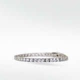 The Everyday Stackable Diamond Tennis Silver Bracelet