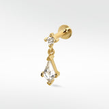 King's Kite Drop Sapphire & Diamond Earring