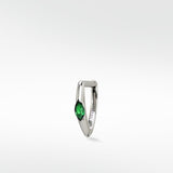 Marquise Set Knife Edged Hoop - Emerald