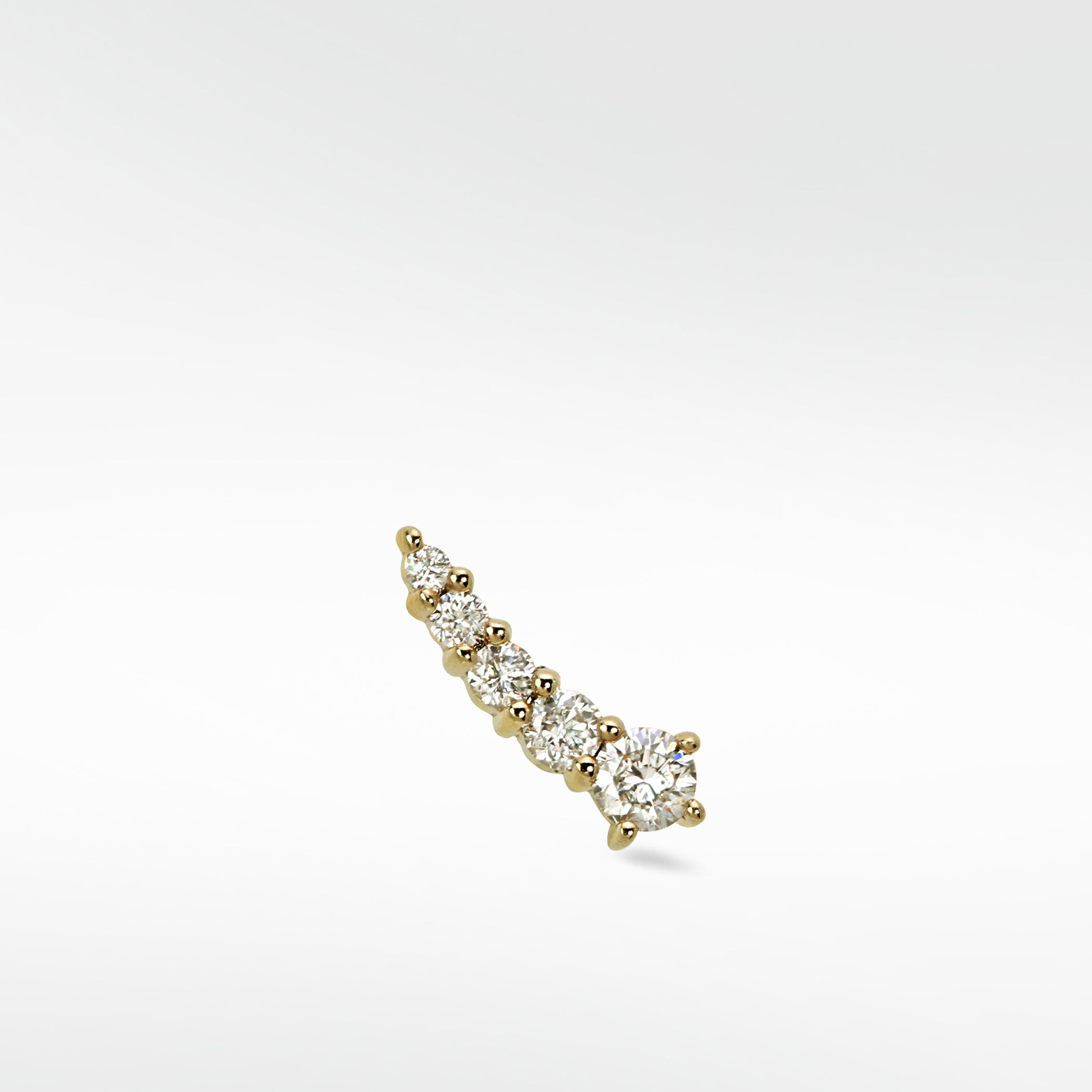 Shooting Star Diamond Crawler Stud Earring
