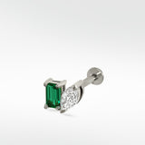 Veto Lux Emerald and Marquise Diamond Stud
