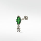 Quiet Luxury  Emerald Stud and Diamond Drop