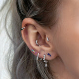 Trio Stone Crawler - Emerald Stud Earring