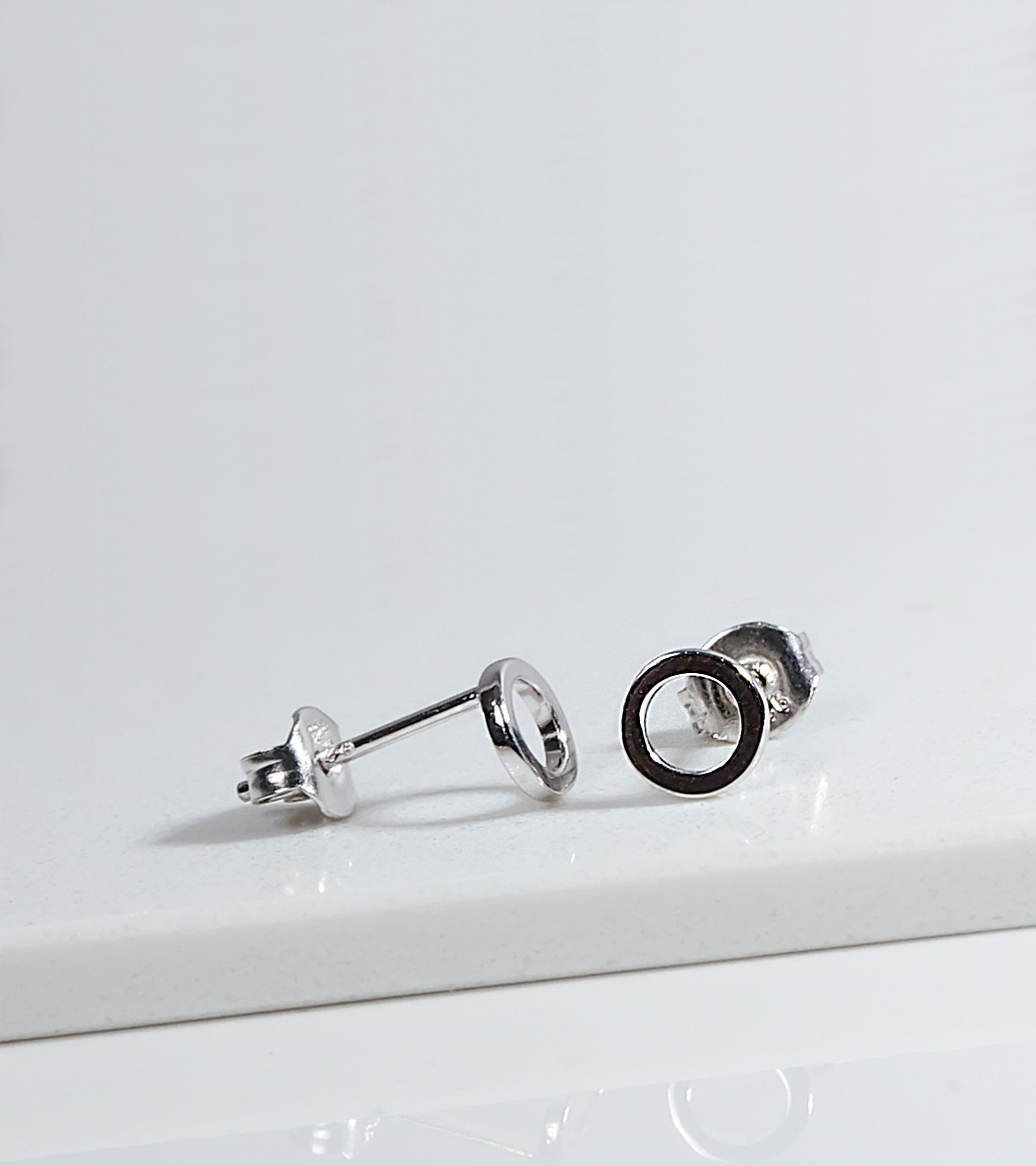 Sleek Silver Circle Earrings
