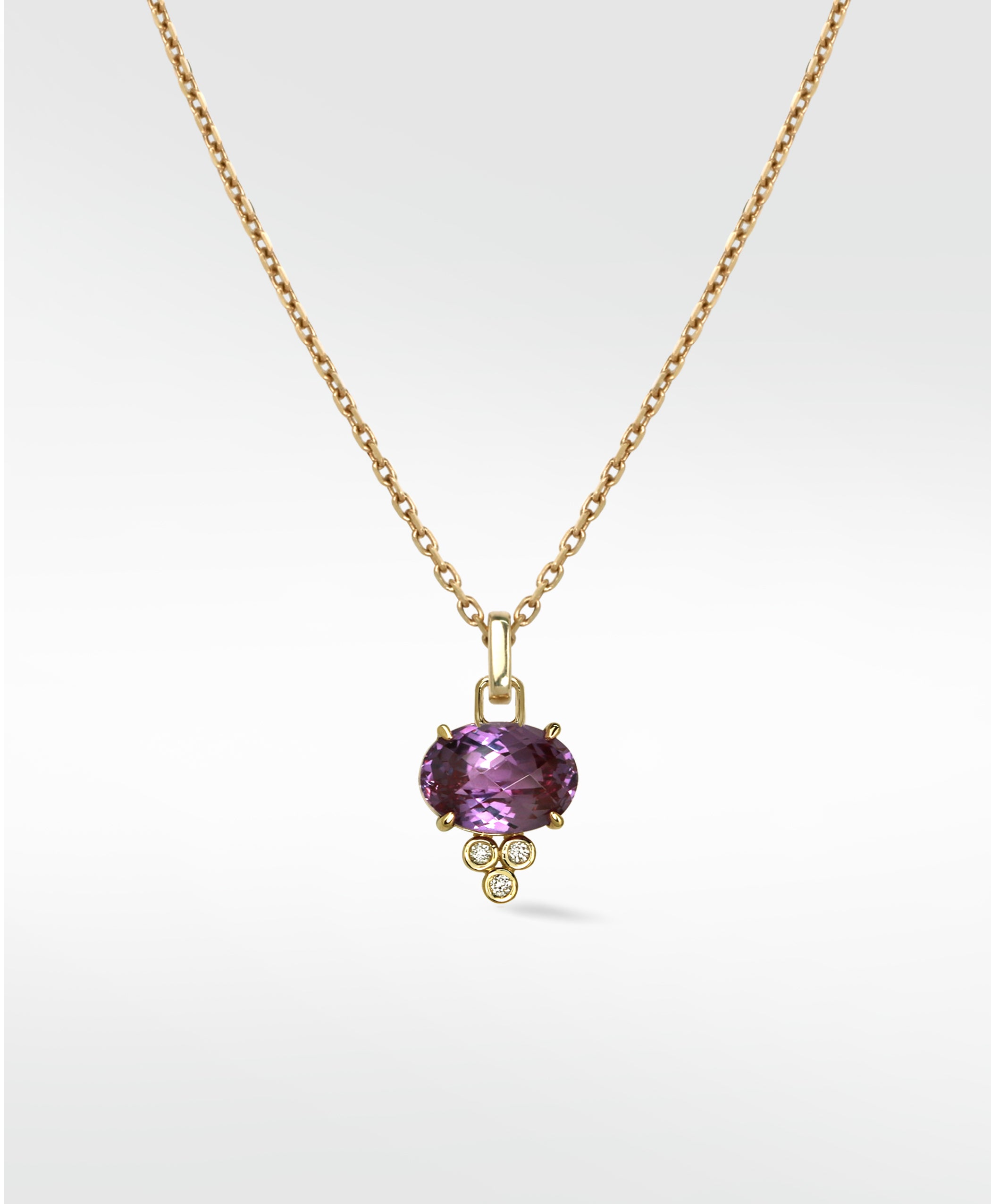 Detachable Purple Sapphire and Diamond Drop with cultured diamonds lab grown diamonds created diamonds lark and berry