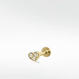 Mini Heart Diamond Stud Earring