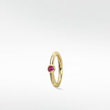 Simple Hoop With Solitaire Stone - Ruby