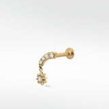 Starburst Drop Diamond Crawler Stud Earring