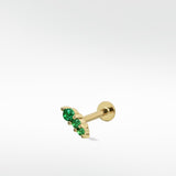 Trio Stone Crawler - Emerald Stud Earring