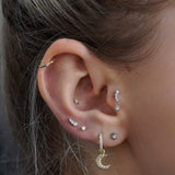 Trio Stone Crawler - Emerald Stud Earring