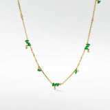 Veto Emerald Station Necklace in 14K Gold