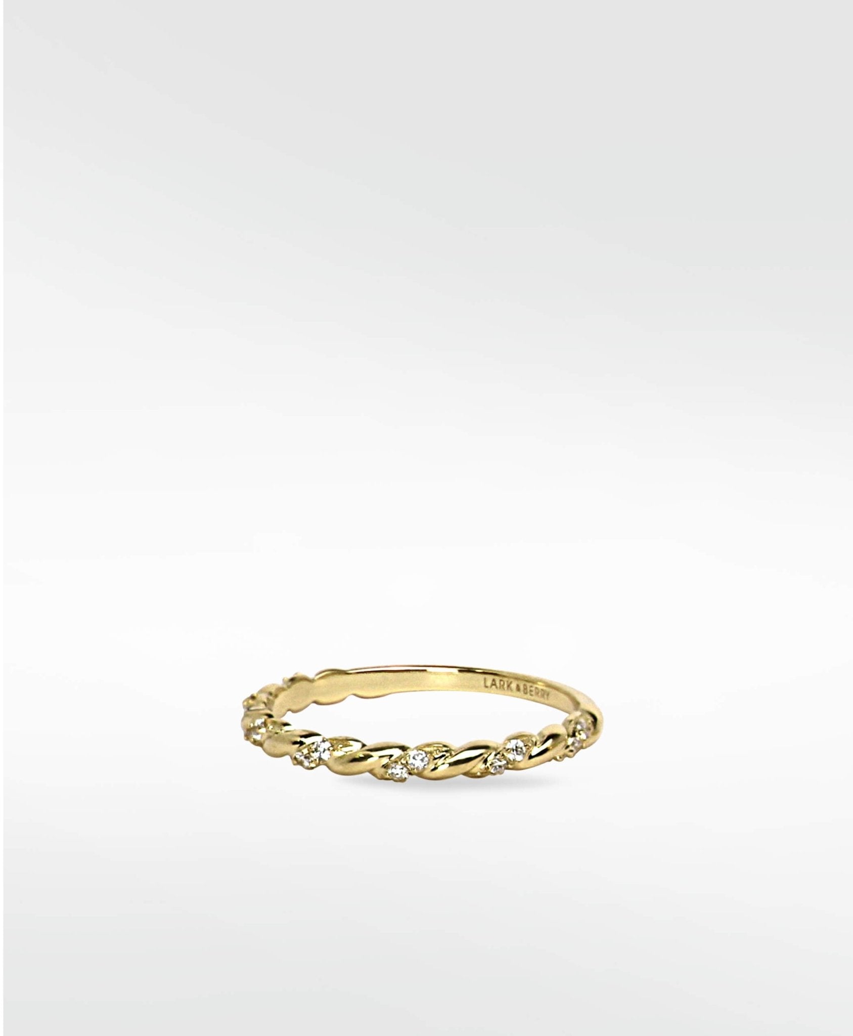 Alicia Delicate Diamond Twist Ring in 14K Gold - Lark and Berry