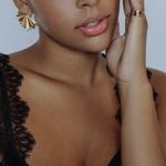 Fluted gold Diamond Earrings