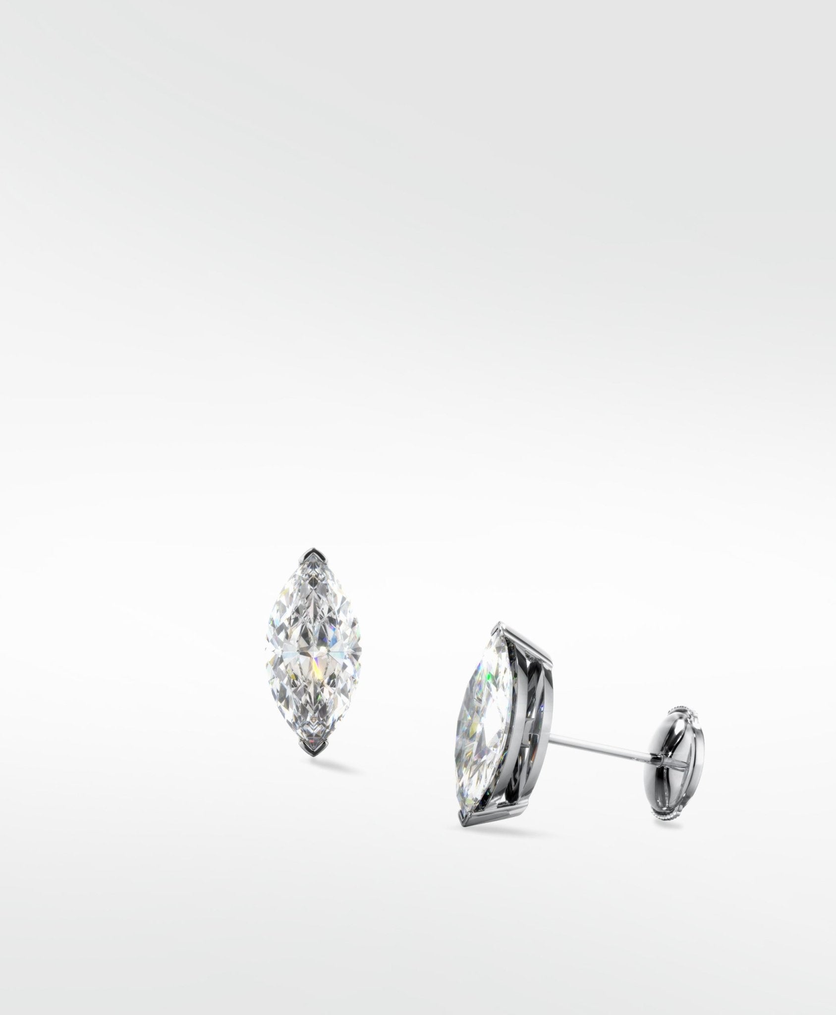 Chestnut Diamond Stud Earrings Marquise Cut - Lark and Berry