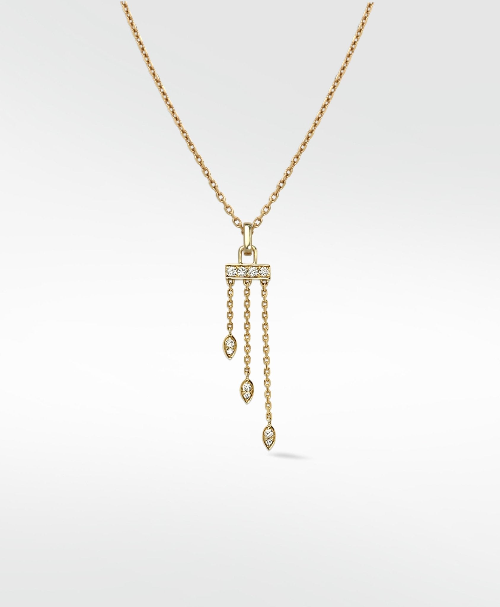 Detachable Diamond Leaf Tassel Drop Earrings - Lark and Berry