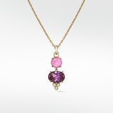 Detachable Pink and Purple Sapphire Drop Earrings - Lark and Berry