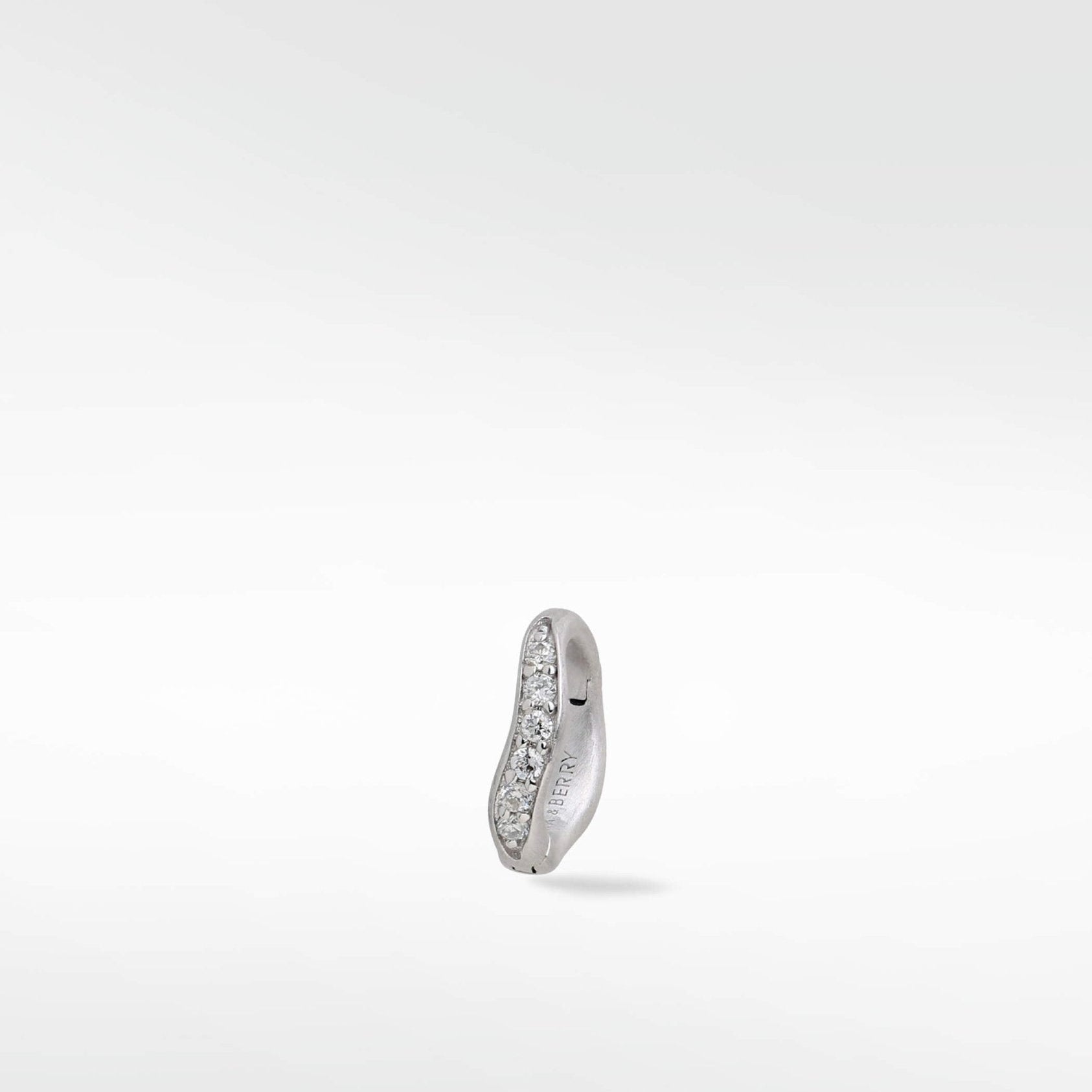 Dune Diamond Small Brushed Hoop