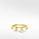 Eclipsis Mother of Pearl and Diamond Ring in 18k Yellow Gold - Lark and Berry