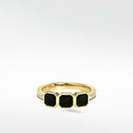 Eclipsis Onyx and Diamond Ring in 18k Yellow Gold - Lark and Berry