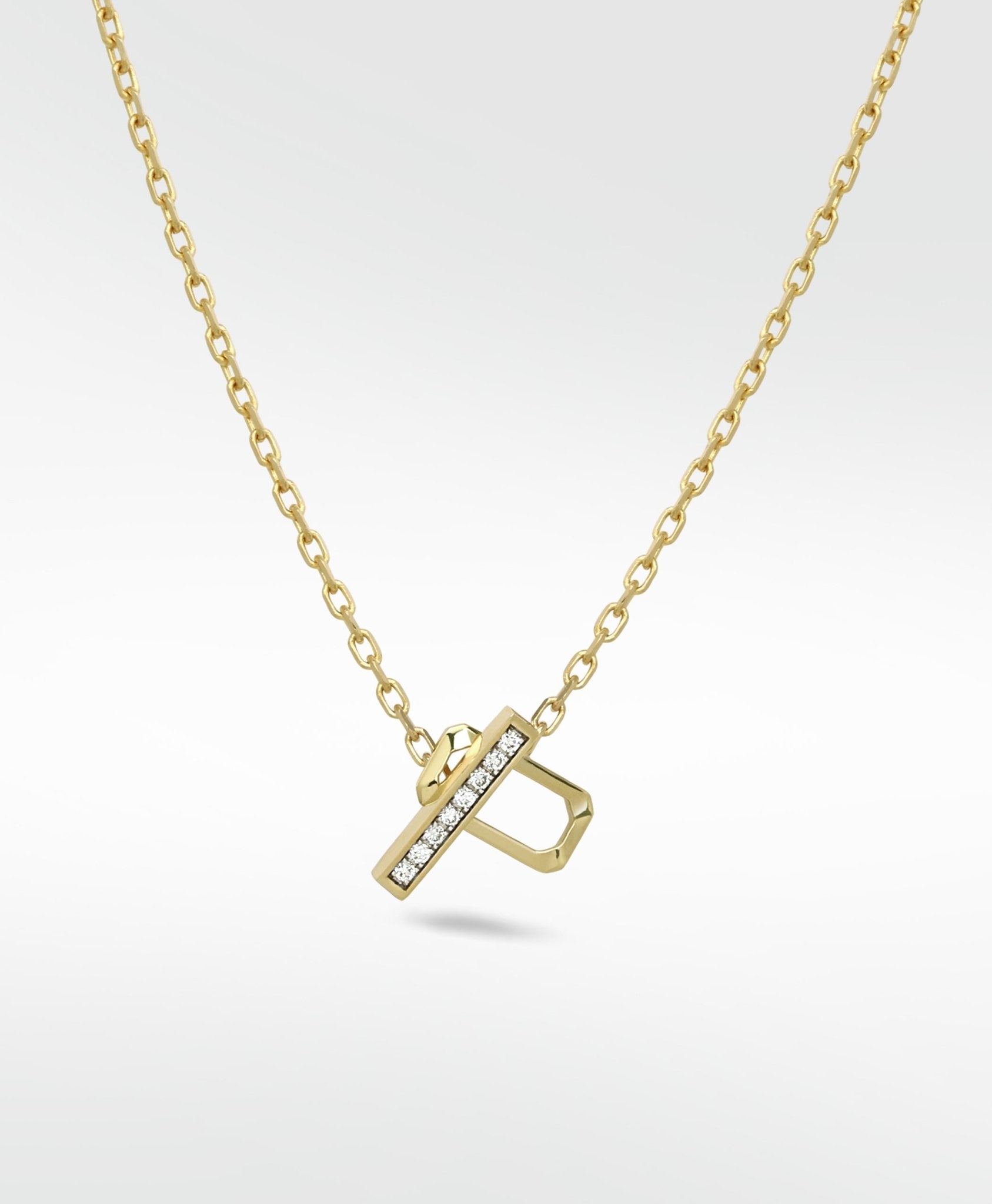 Eclipsis Toggle Necklace with Diamonds in 18k Yellow Gold - Lark and Berry