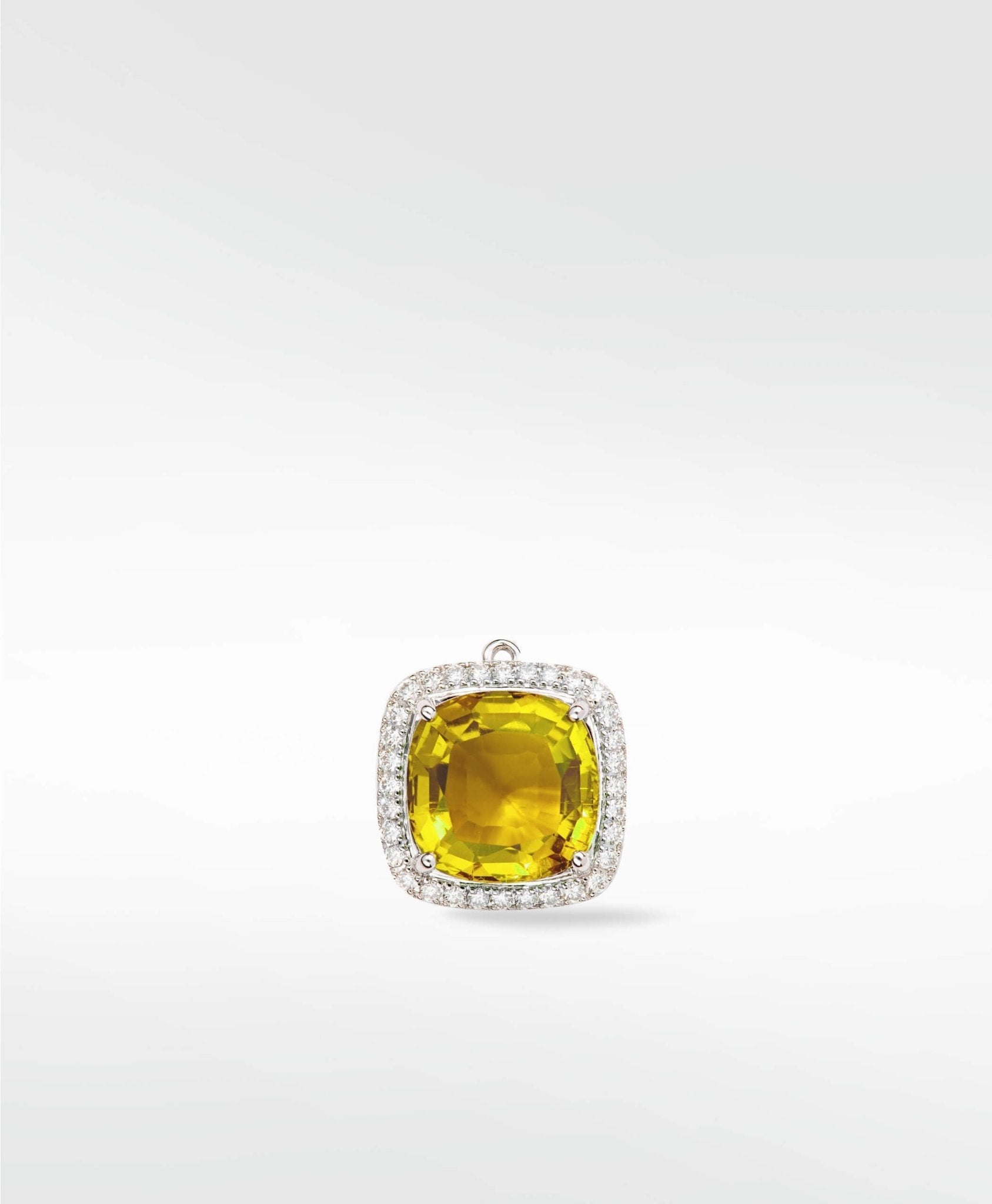 Flora Fancy Yellow Sapphire Detachable Pendant in Solid 18K Gold - Lark and Berry