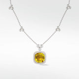 Flora Fancy Yellow Sapphire Detachable Pendant in Solid 18K Gold - Lark and Berry