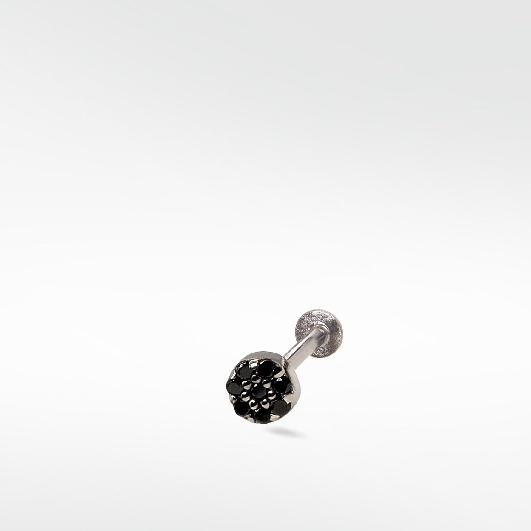Halo Mini Full Black Spinel Stud