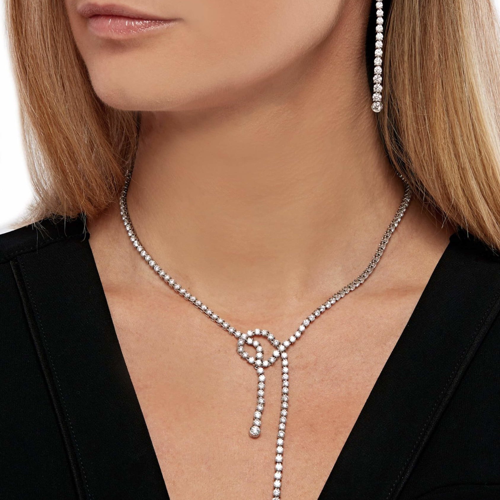 Knot Diamond Necklace in Platinum - Lark and Berry
