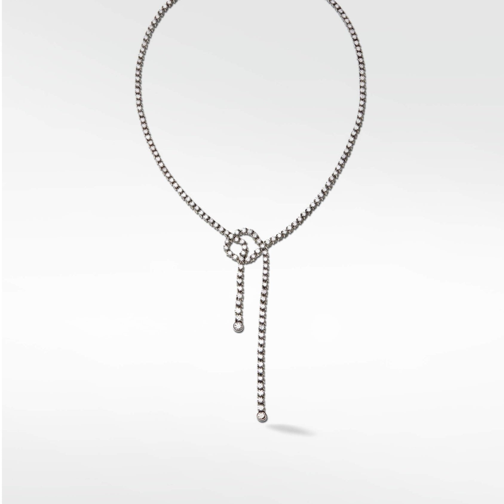 Knot Diamond Necklace in Platinum - Lark and Berry