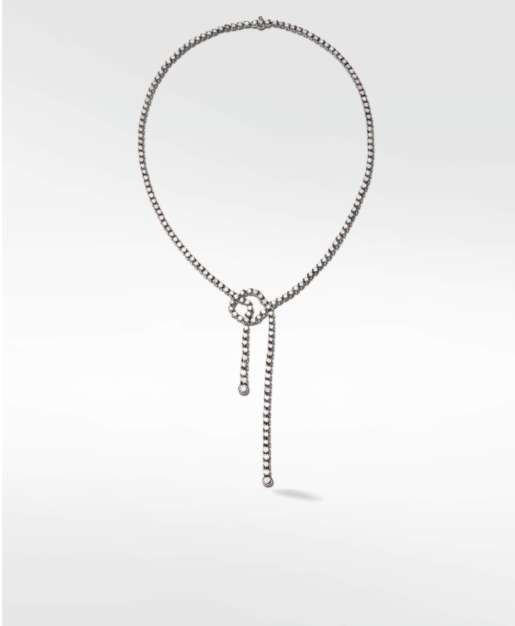Knot Diamond Necklace in Platinum - Lark and Berry
