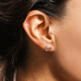 Modernist Diamond Dot Stud Earring