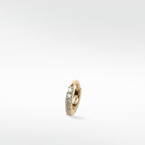 Modernist Diamond Pavé Mini Hoop Earring in 14K Yellow Gold - Various Hoop Sizes - Lark and Berry