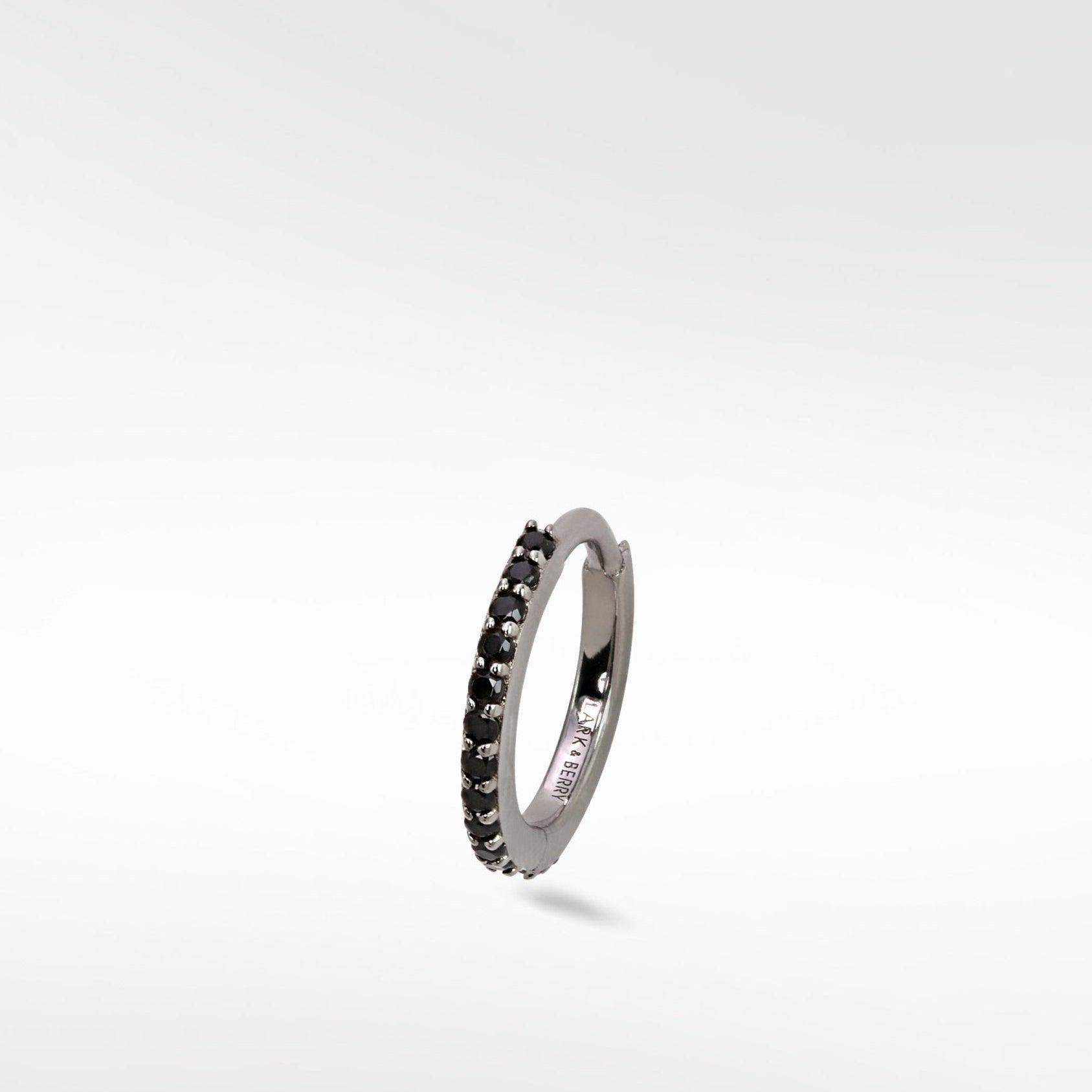 Modernist Pavé Black Spinel Large Hoop - Lark and Berry