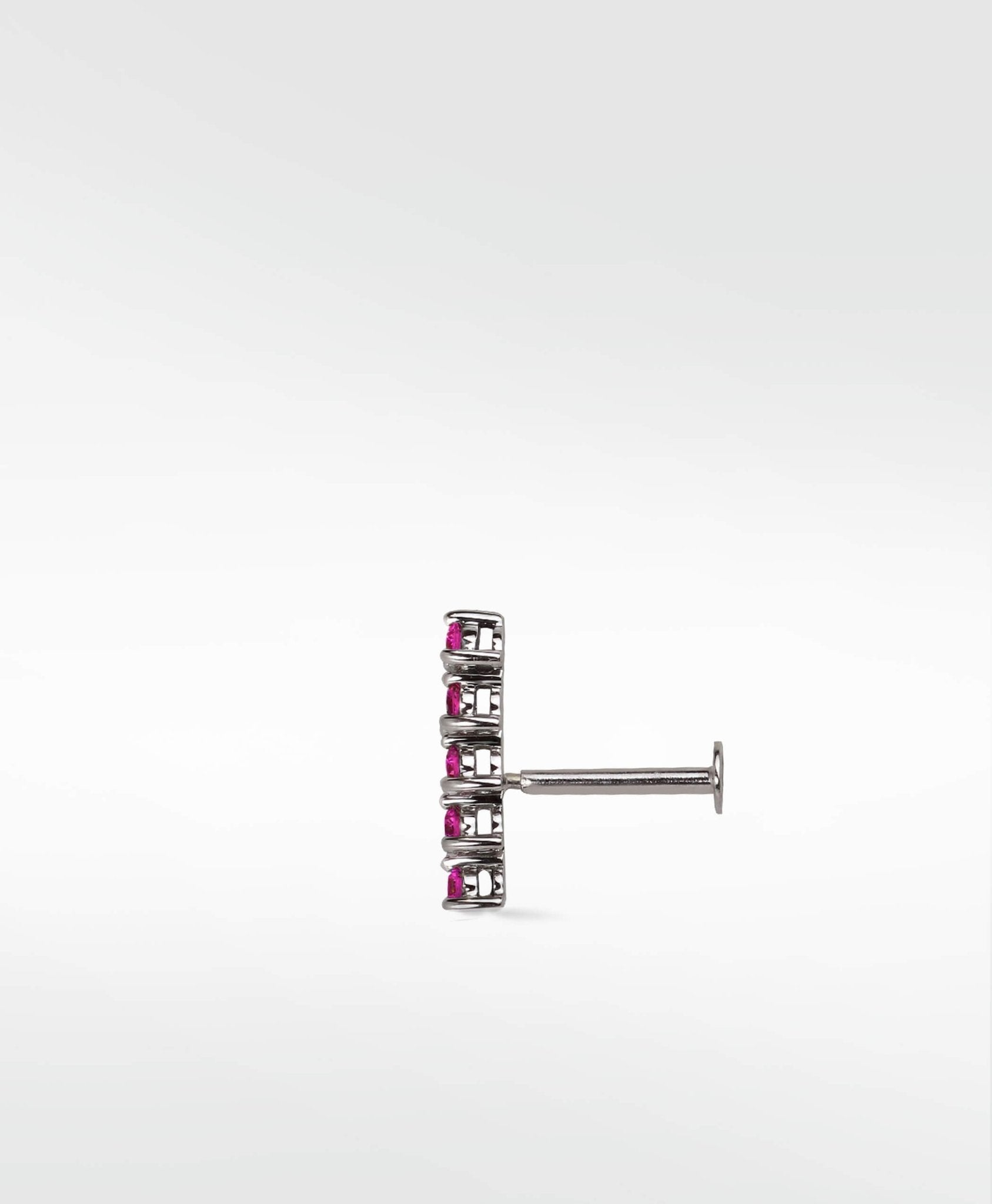 Modernist Tennis Small Ear Crawler Labret Earring in 14K Gold - Various Colourways - Lark and Berry