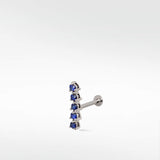 Modernist Tennis Small Ear Crawler Labret Earring in 14K Gold - Various Colourways - Lark and Berry