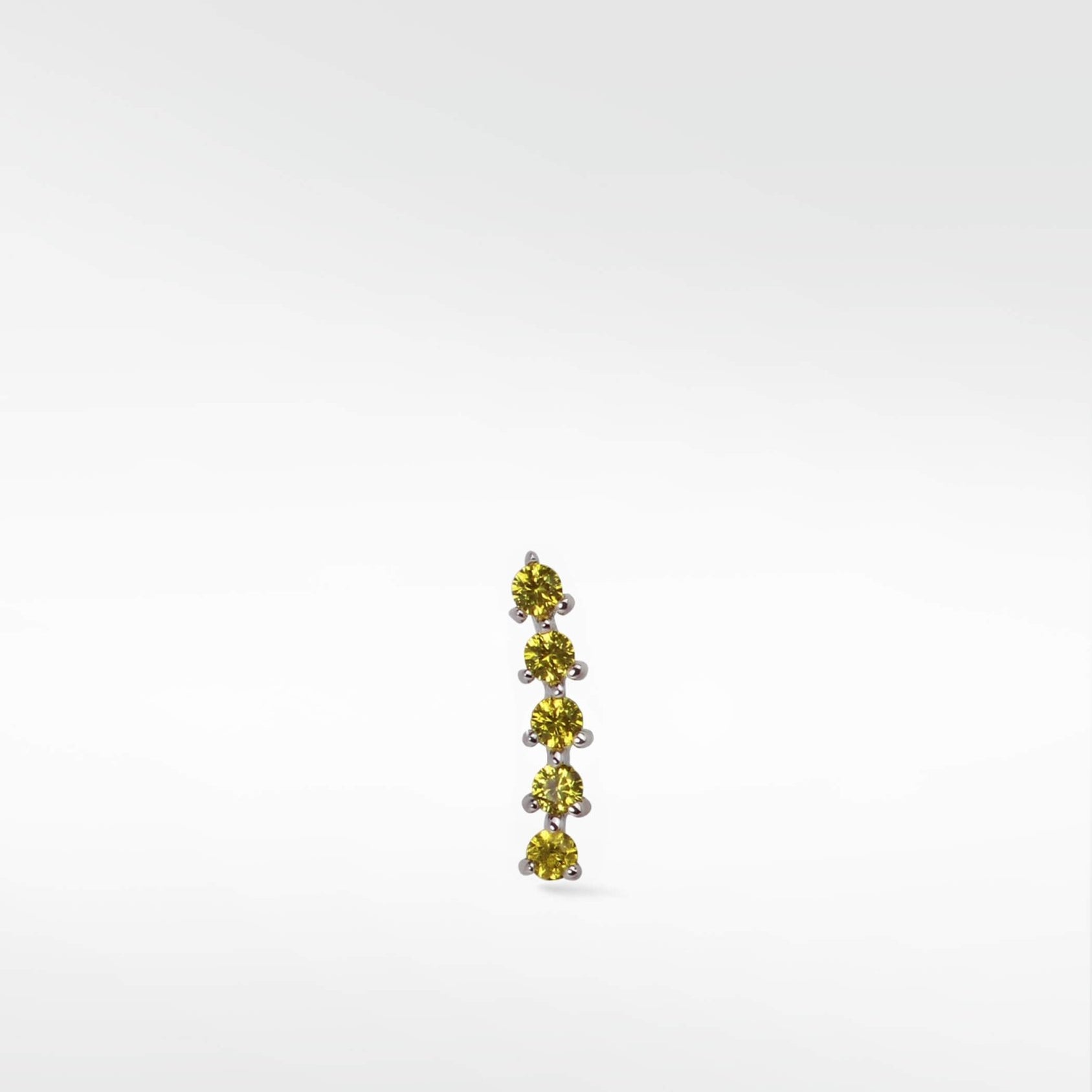 Modernist Tennis Small Ear Crawler Labret Earring in 14K Gold - Various Colourways - Lark and Berry