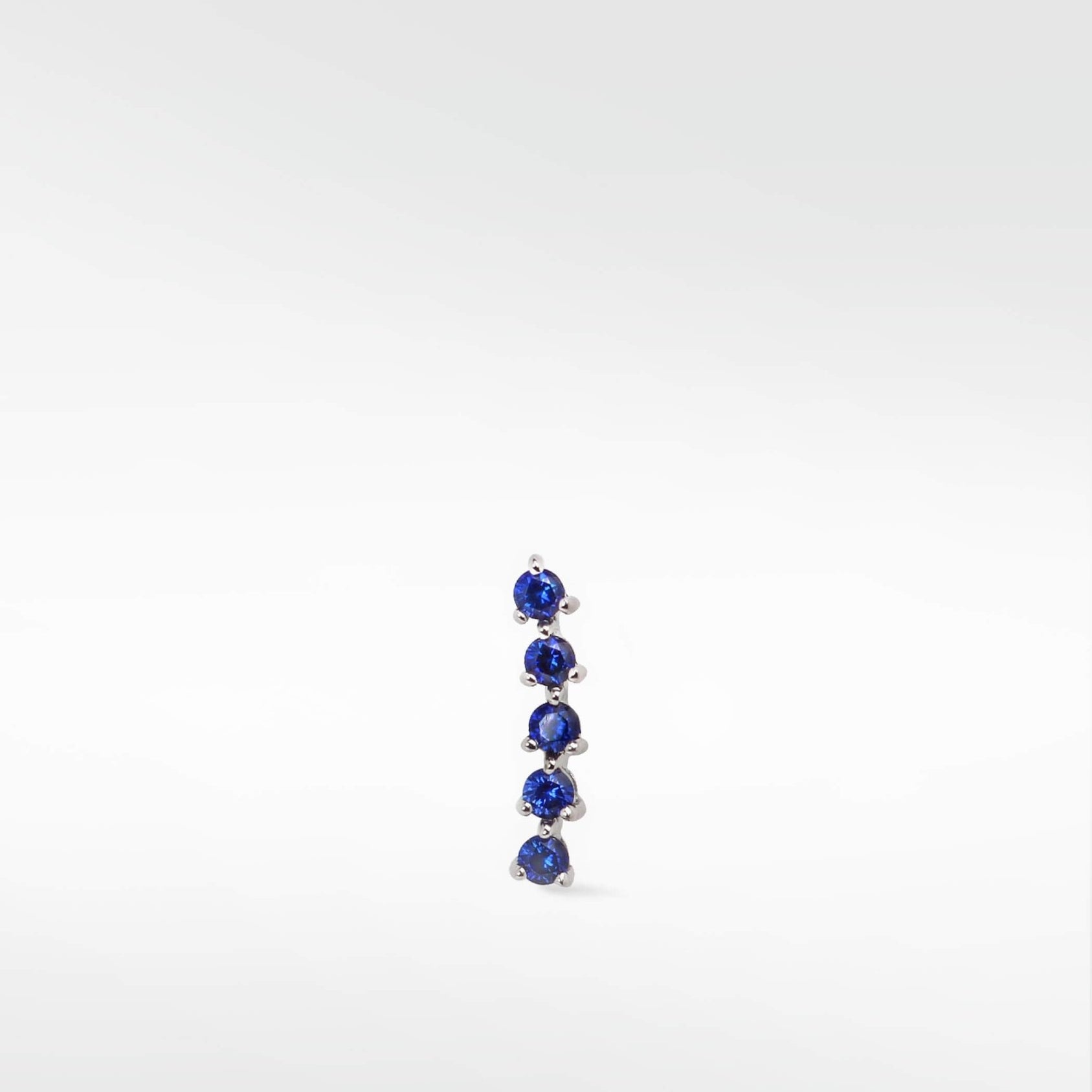 Modernist Tennis Small Ear Crawler Labret Earring in 14K Gold - Various Colourways - Lark and Berry