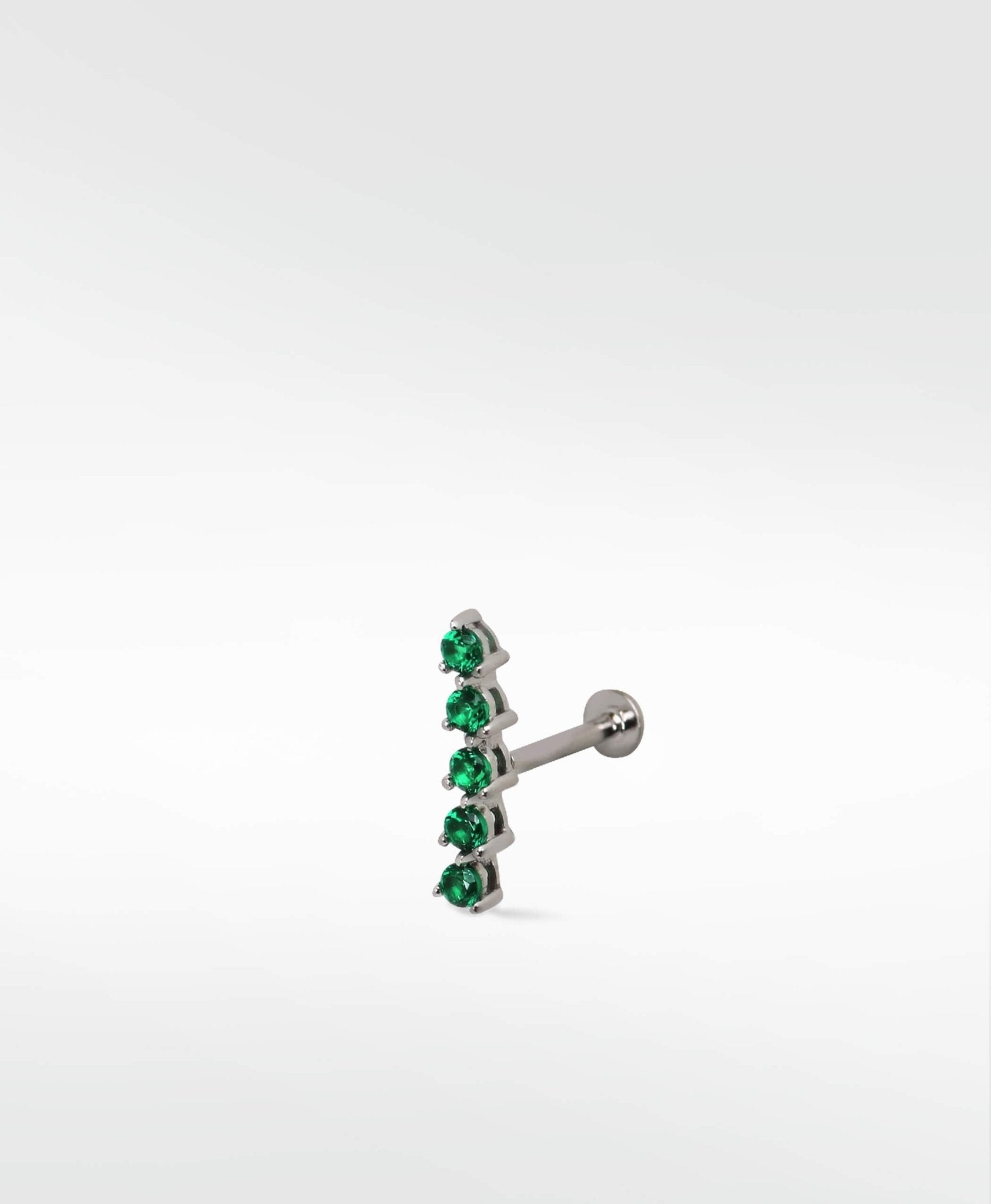 Modernist Tennis Small Ear Crawler Labret Earring in 14K Gold - Various Colourways - Lark and Berry