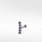 Modernist Tennis Small Ear Crawler Labret Earring in 14K Gold - Various Colourways - Lark and Berry