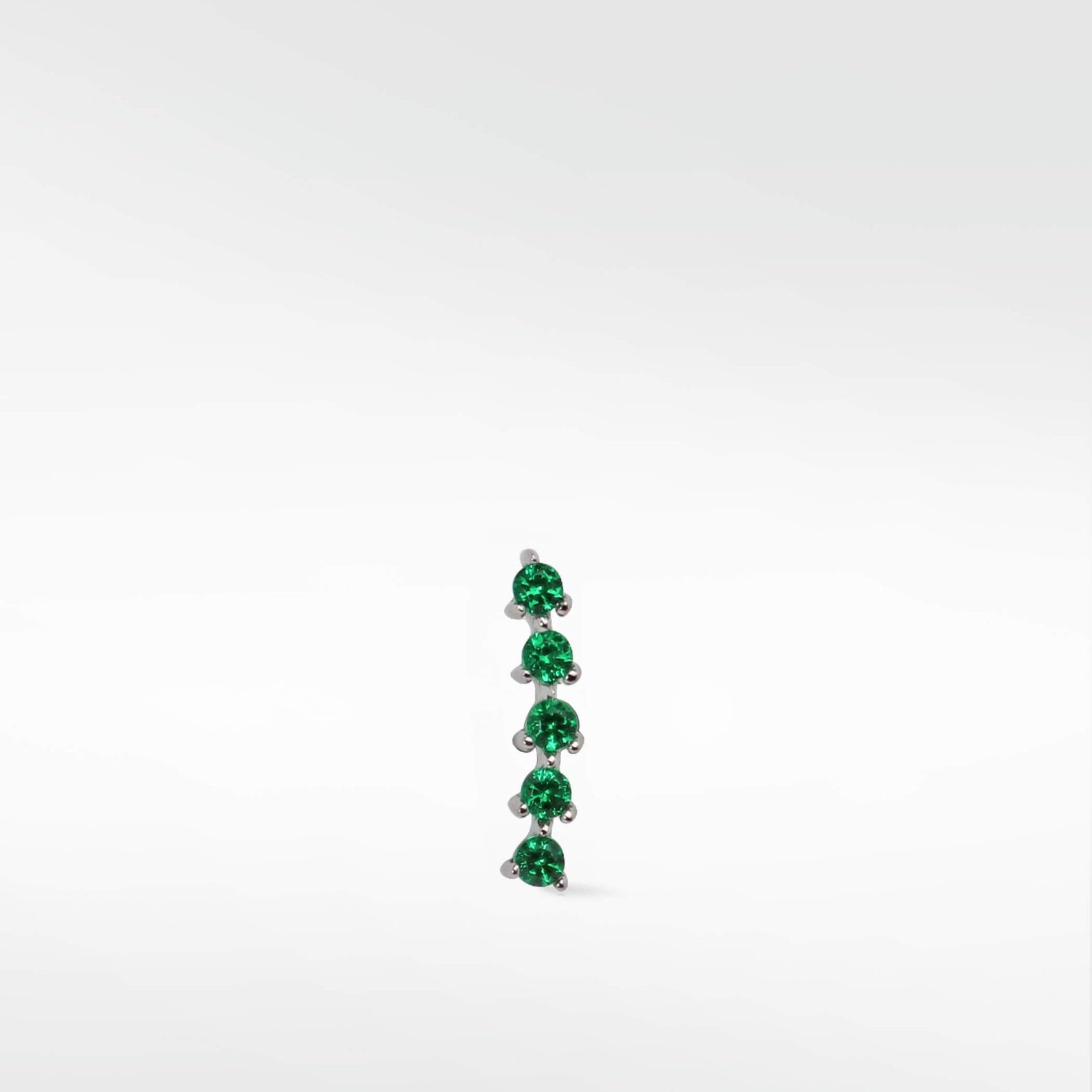 Modernist Tennis Small Ear Crawler Labret Earring in 14K Gold - Various Colourways - Lark and Berry