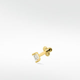 Omnis Baguette Sapphire Stud Earring