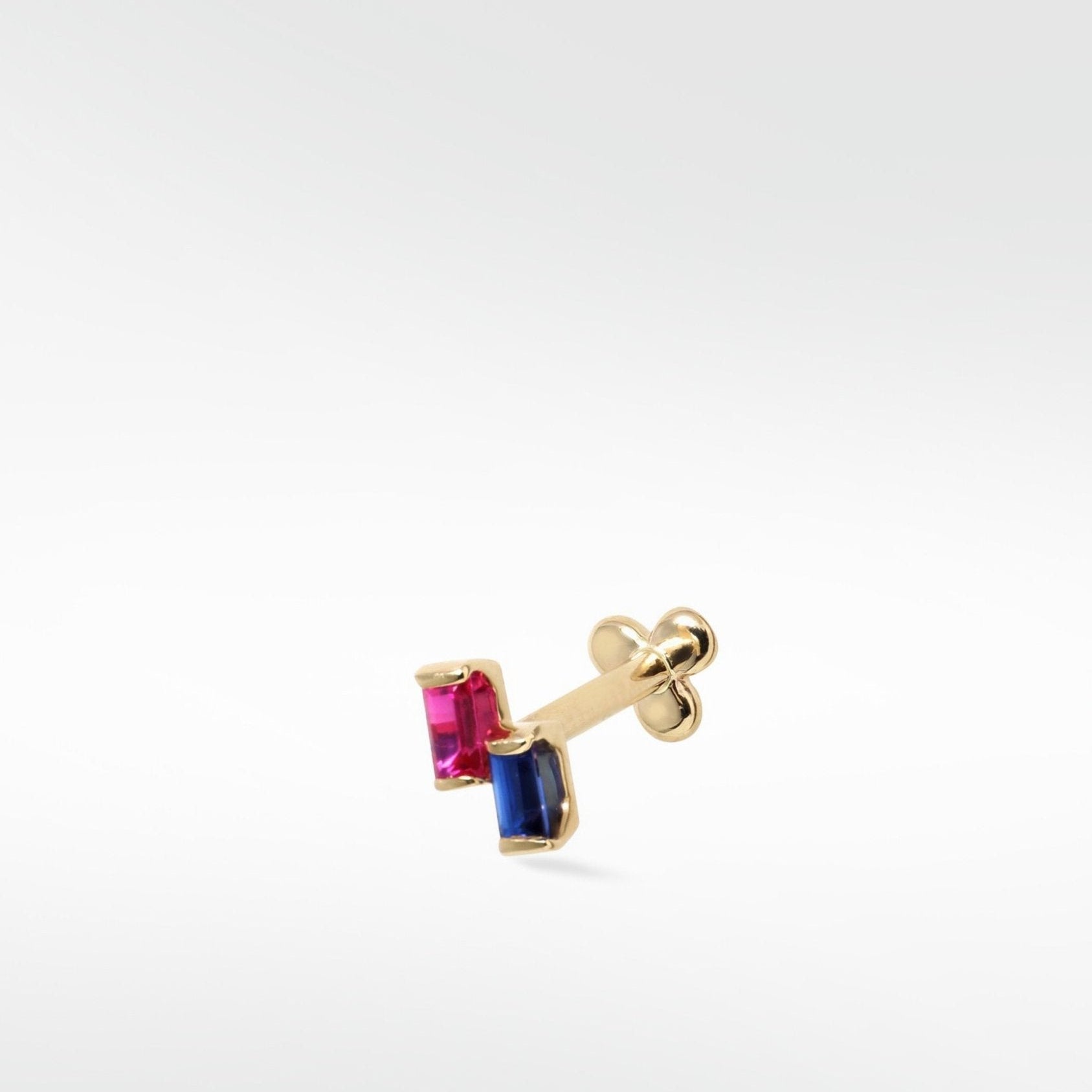 Omnis Double Baguette Stud Earring