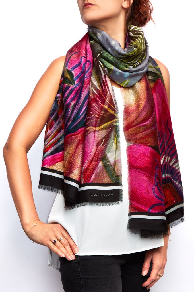 Passion Flower Dream Soft Long Scarf - Lark and Berry