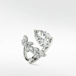 Veto Diamond Open Petal Cocktail Ring in 18K White Gold - Lark and Berry