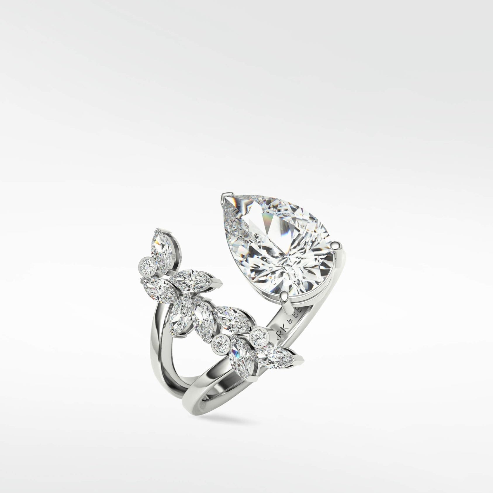 Veto Diamond Open Petal Cocktail Ring in 18K White Gold - Lark and Berry