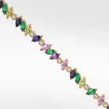 Veto Multi-Coloured Elongated Earrings in 14K Gold - Lark and Berry
