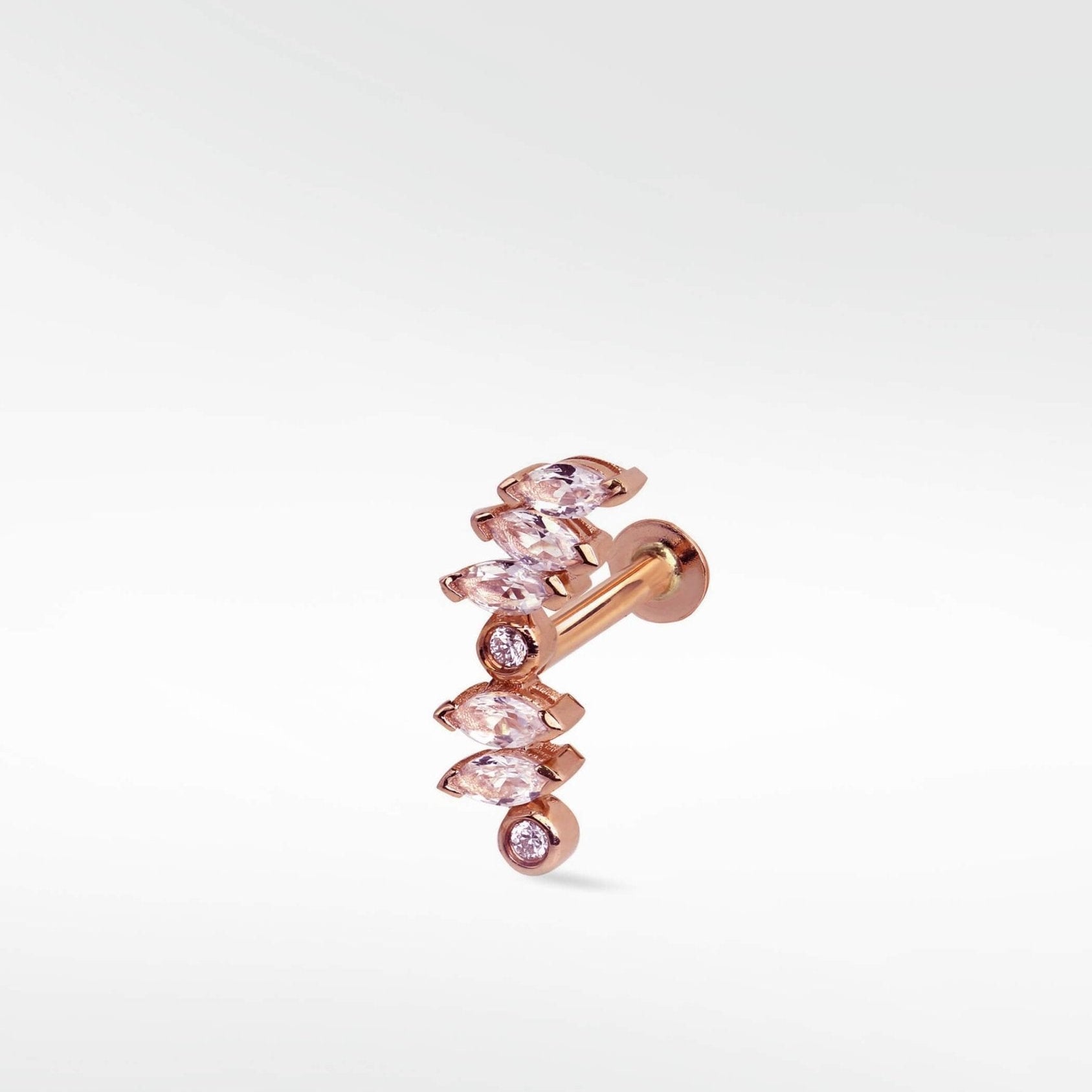 Veto Sapphire and Diamond Crescent Stud Earring